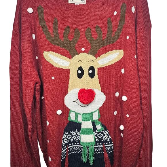Merry Christmas from Daisys Boutique Holiday Sweater Reindeer Plus Size XXXL - Picture 3 of 11